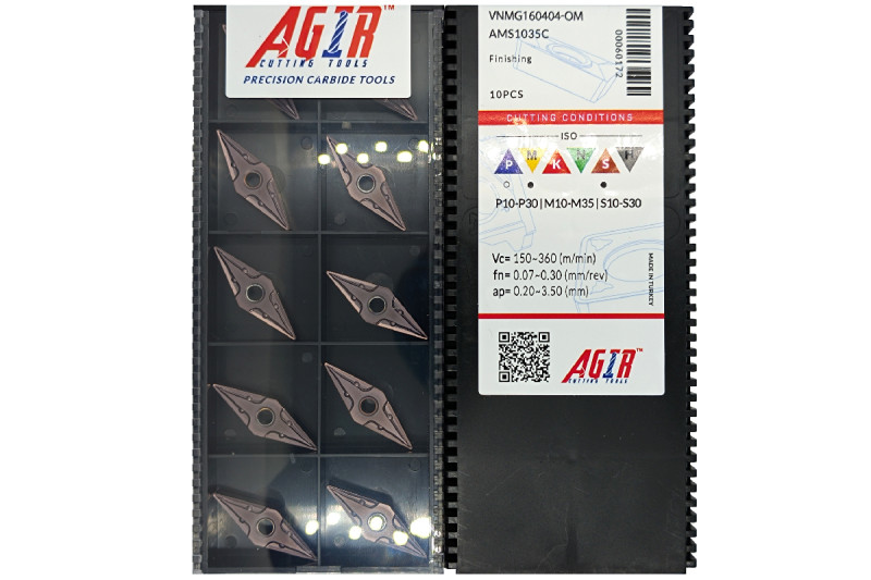 Твердосплавная пластина токарная VNMG 160404-OM AMS1035C AGIR
