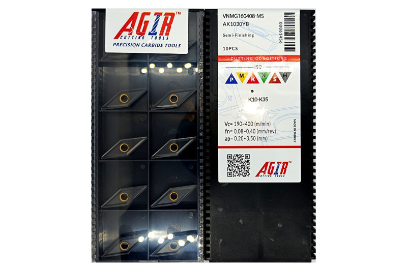 Твердосплавная пластина токарная по чугуну VNMG 160408-MS AK1030YB AGIR