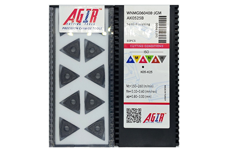 Твердосплавная пластина токарная по чугуну WNMG 060408-JGM AK0525B AGIR