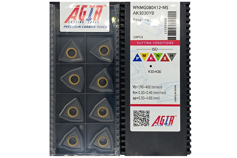Твердосплавная пластина токарная по чугуну WNMG 080412-MS AK1030YB AGIR