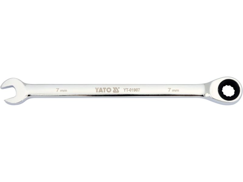 Ключ комбинированный с трещоткой 7 мм YATO YT-01907, 72 зуба, 130 мм, AS-DRIVE