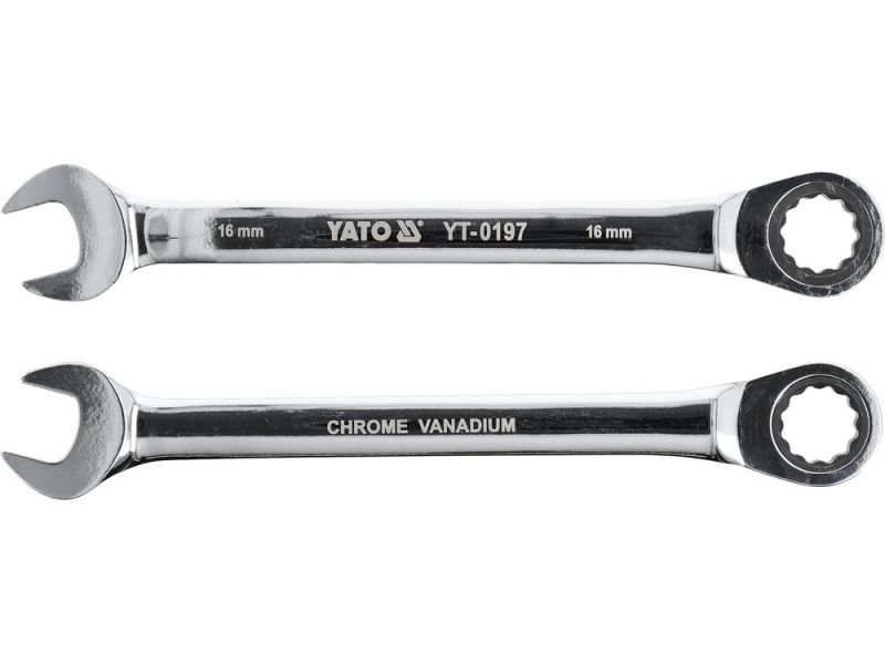 Ключ комбінований з тріскачкою 16 мм YATO YT-0197, 72 зуби, 210 мм