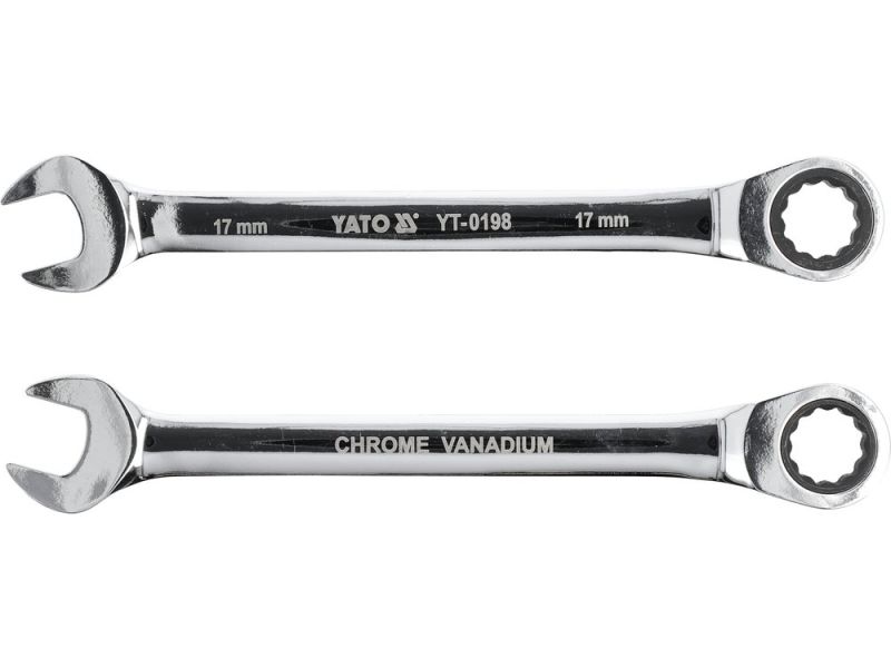 Ключ комбінований з тріскачкою 17 мм YATO YT-0198, 72 зуби, 225 мм