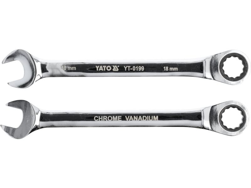 Ключ комбінований з тріскачкою 18 мм YATO YT-0199, 72 зуби, 235 мм