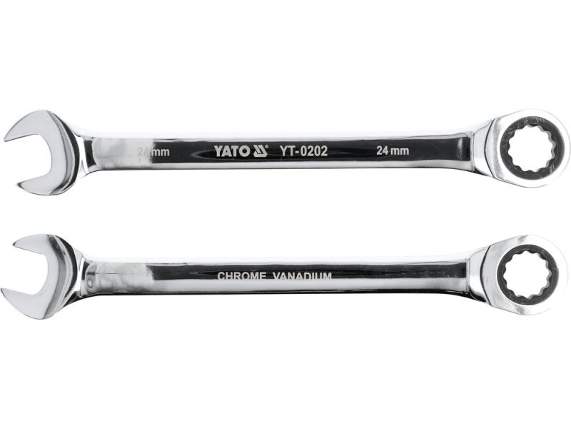 Ключ комбинированный с трещоткой 24 мм YATO YT-0202, 72 зуба, 335 мм, AS-DRIVE