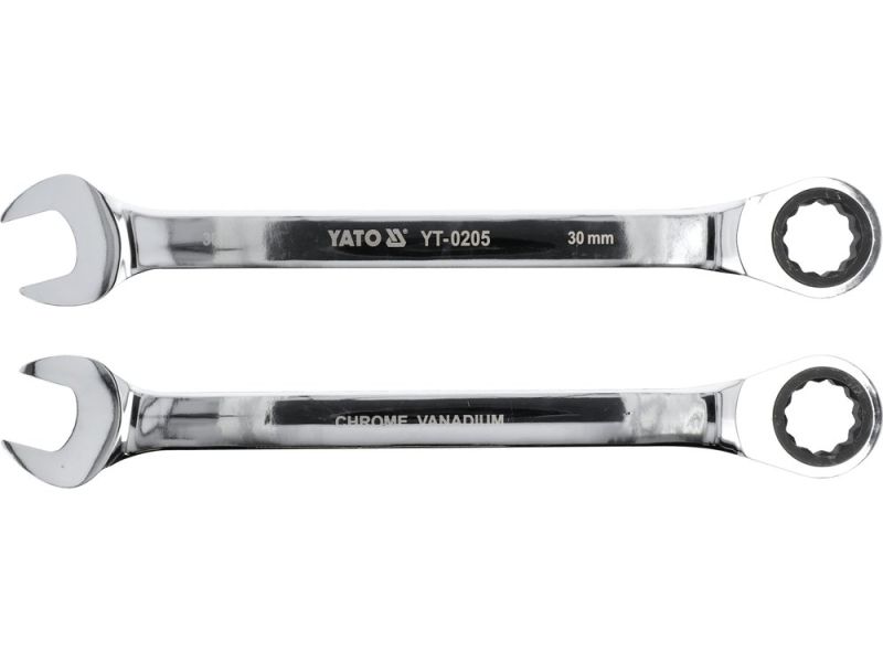 Ключ комбинированный с трещоткой 30 мм YATO YT-0205, 72 зуба, 400 мм, AS-DRIVE