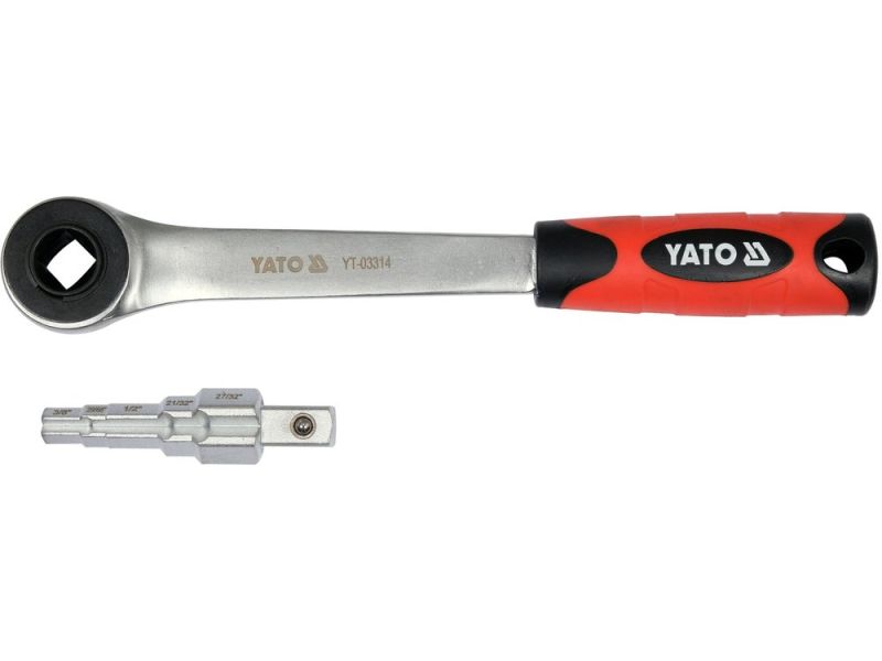 Ключ ступенчатый с трещаткой YATO: квадрат 1/2" для головок 3/8", 29/68", 1/2", 21/32", 27/32" (YT-03314)