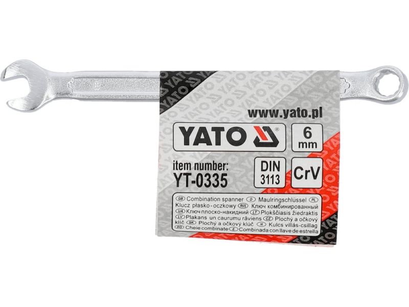 Ключ комбінований 6 мм YATO YT-0335, DIN 3113, CrV, 110 мм
