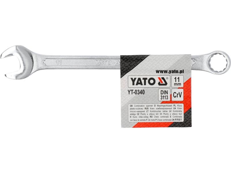 Ключ комбінований 11 мм YATO YT-0340, DIN 3113, CrV, 160 мм