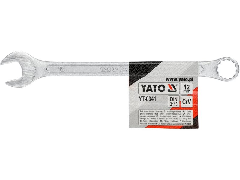 Ключ комбинированный 12 мм YATO YT-0341, DIN 3113, CrV, 170 мм