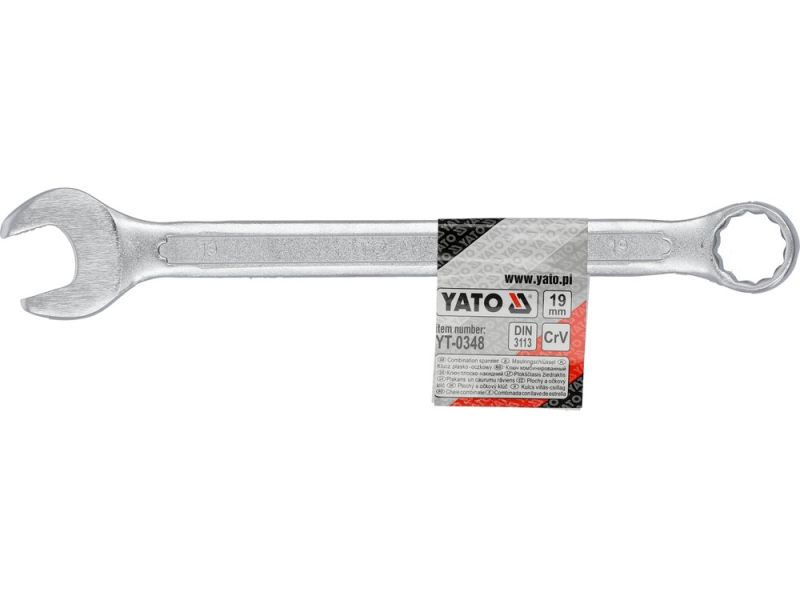 Ключ комбінований 19 мм YATO YT-0348, DIN 3113, CrV, 235 мм