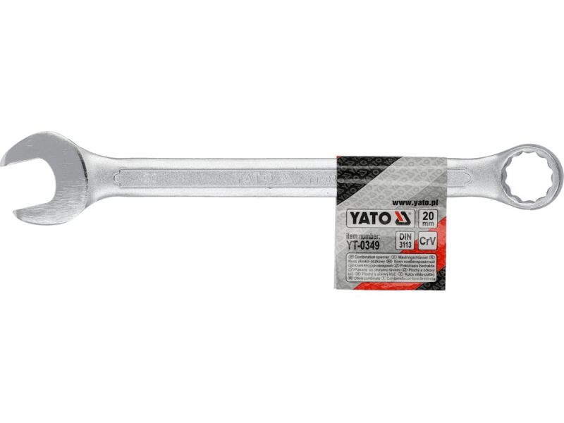 Ключ комбінований 20 мм YATO YT-0349, DIN 3113, CrV, 250 мм