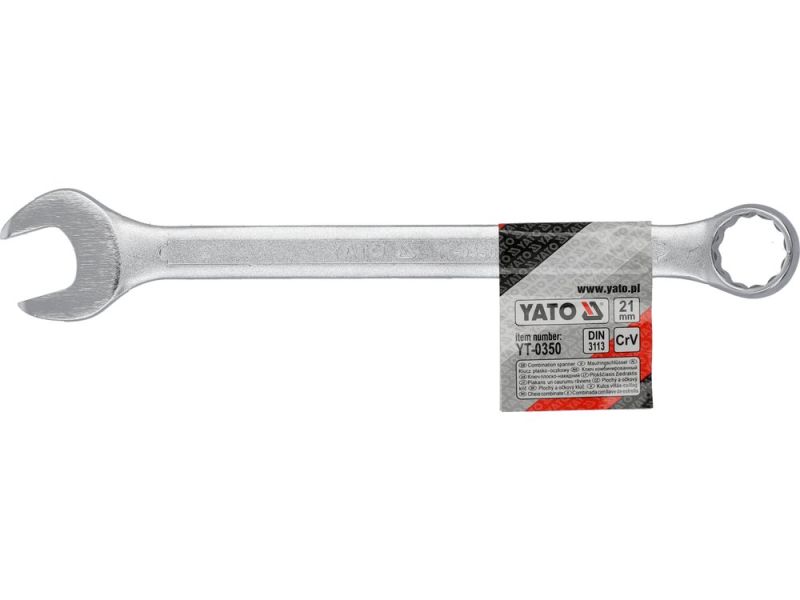 Ключ комбинированный 21 мм YATO YT-0350, DIN 3113, CrV, 260 мм