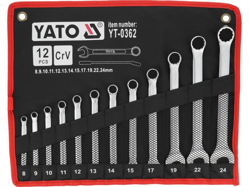 Набір ключів комбінованих 8-24 мм YATO YT-0362, 12 шт, DIN 3113