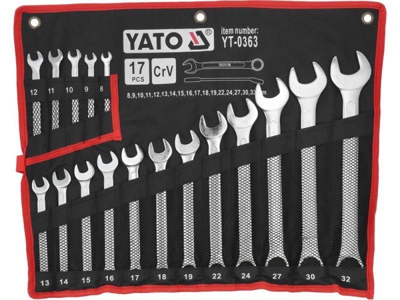 Набор ключей комбинированных 8-32 мм YATO YT-0363, 17 шт, DIN 3113