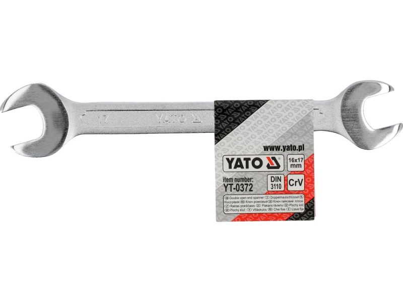 Ключ ріжковий YATO : CrV, М=16х17 мм, l=200 мм (YT-0372)