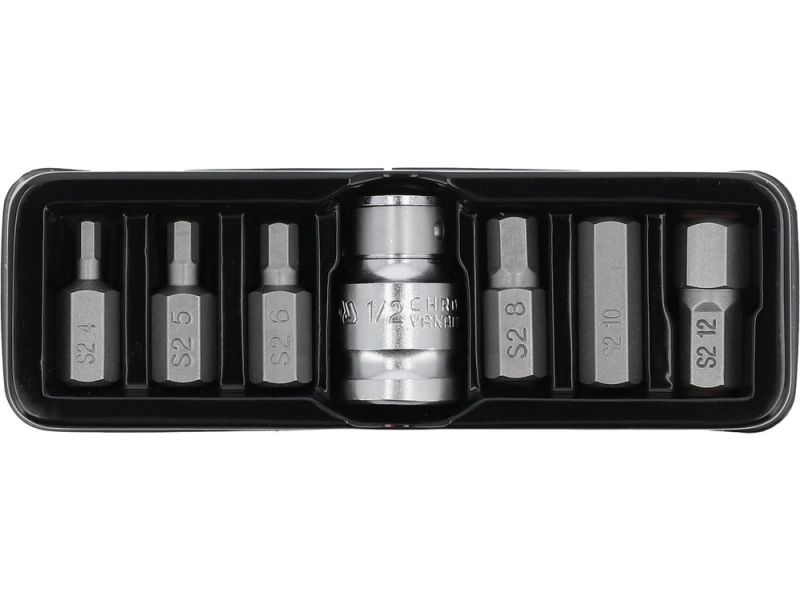 Набір біт HEX YATO YT-0412, адаптери 3/8" і 1/2", 7 шт