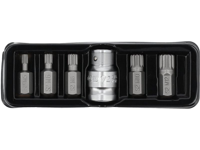 Набор бит Spline YATO YT-0414, 6 шт, приводы 3/8" и 1/2"