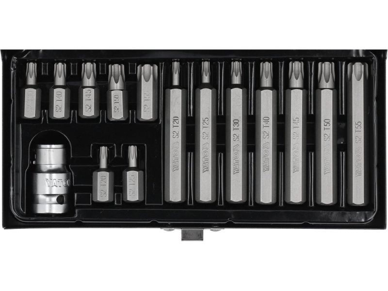Набір біт Torx Security YATO YT-0417, 15 шт, приводи 3/8" і 1/2"