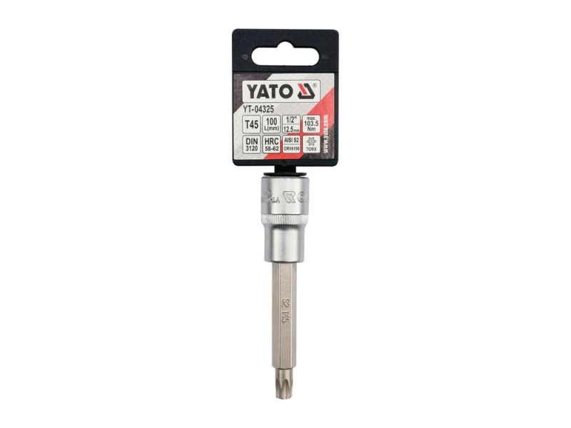 Головка торцева з викрутковою насадкою TORX YATO YT-04325, 1/2", T45 x 100 мм