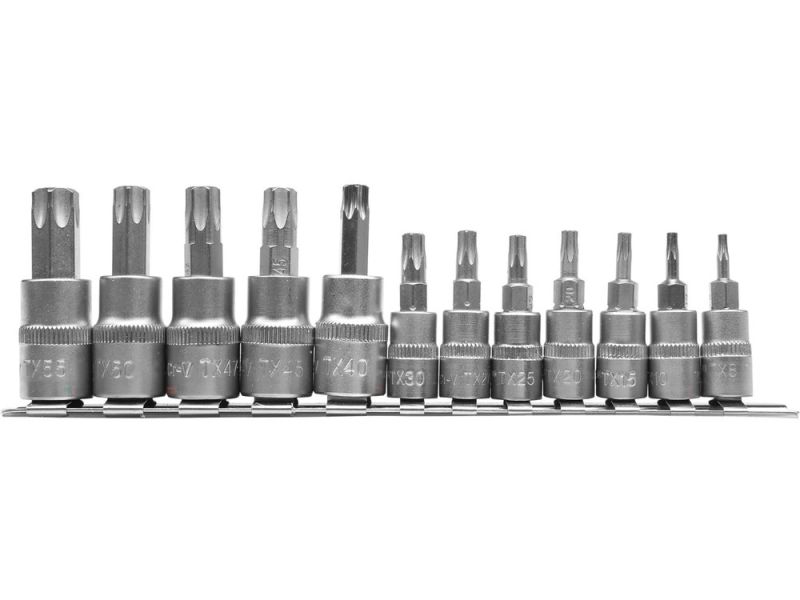 Набір головок торцевих з насадками TORX YATO YT-04331, 1/4" і 3/8", 12 шт
