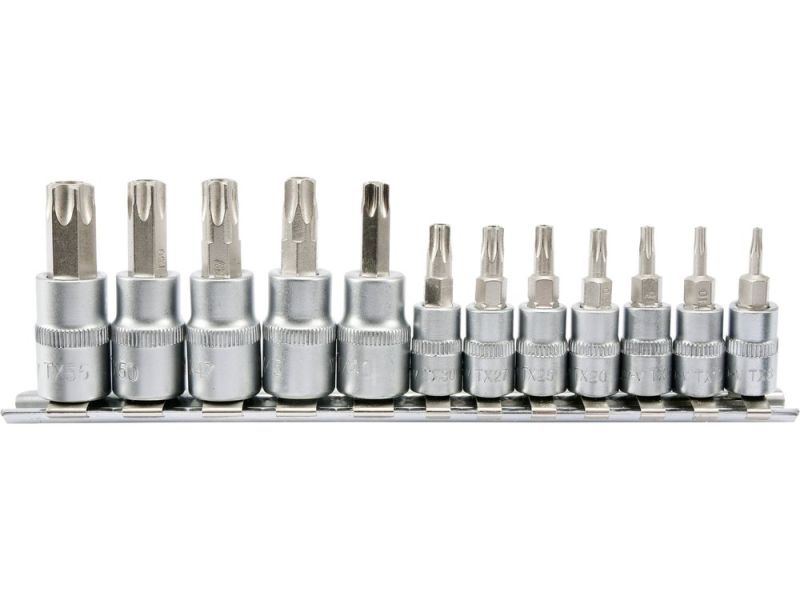 Набір головок торцевих з насадками TORX SECUR YATO YT-04332, 1/4" і 3/8", 12 шт