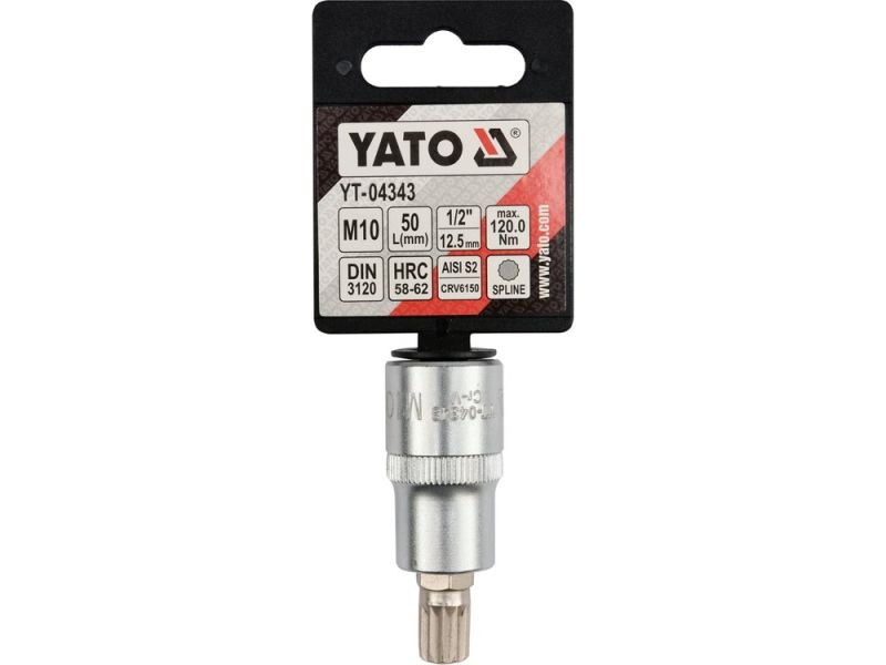 Головка торцева з викрутковою насадкою SPLINE YATO YT-04343, 1/2", M10 x 55 мм