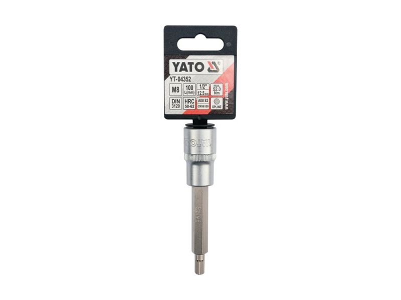 Головка торцева з викрутковою насадкою SPLINE YATO YT-04352, 1/2", M8 x 100 мм