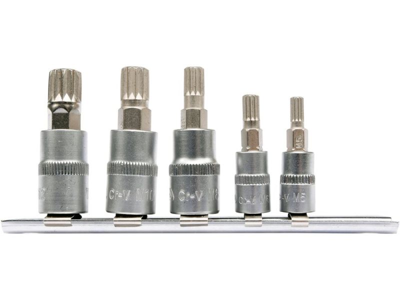 Набор головок торцевых с насадками SPLINE YATO YT-04360, 1/4" и 3/8", 5 шт