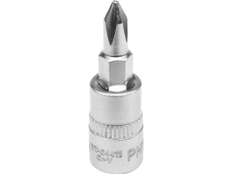 Головка торцева з викрутковою насадкою PH1 YATO YT-04411, 1/4", 37 мм