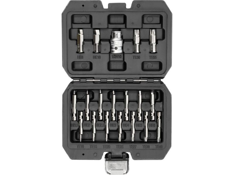 Набір біт екстракторів для викручування Hex і Torx YATO з шпинделем 1/4" і 3/8", 19 елем. (YT-04584)