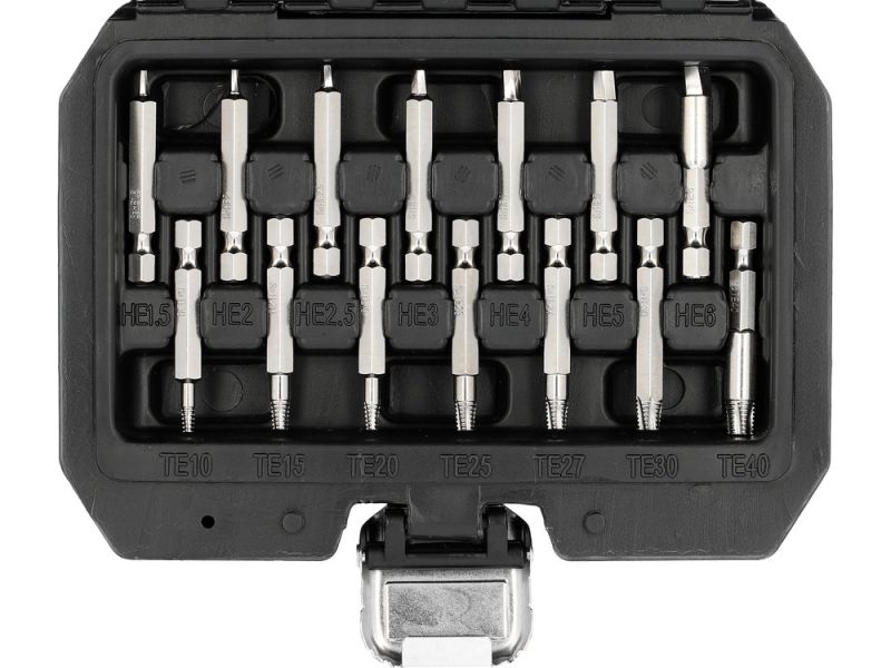 Набір біт екстракторів для викручування Hex і Torx YATO з шпинделем 1/4" і 3/8", 19 елем. (YT-04584)