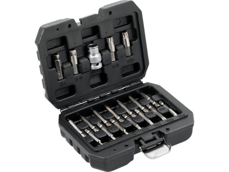 Набір біт екстракторів для викручування Hex і Torx YATO з шпинделем 1/4" і 3/8", 19 елем. (YT-04584)