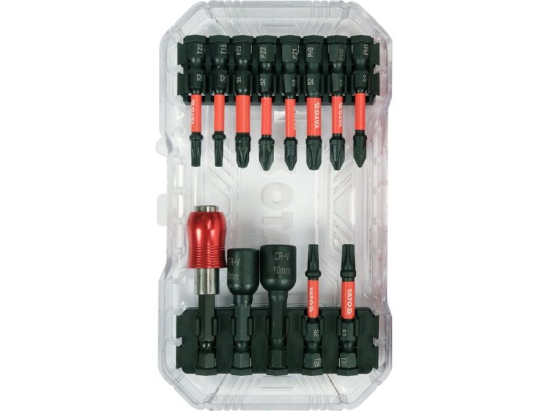 Набір ударних біт і свердел YATO YT-04615, 18 шт, PH/PZ/T, 1/4" HEX, S2