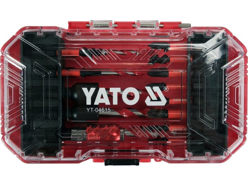 Набір ударних біт і свердел YATO YT-04615, 18 шт, PH/PZ/T, 1/4" HEX, S2