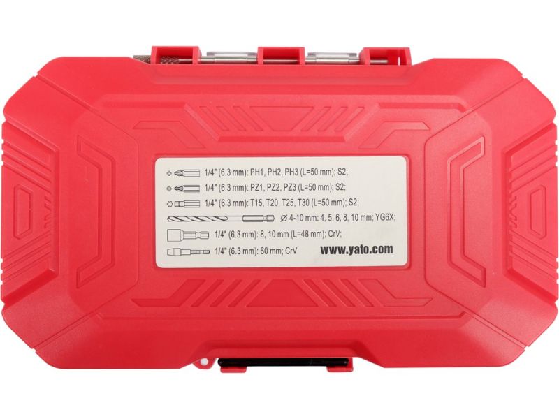 Набір ударних біт і свердел YATO YT-04615, 18 шт, PH/PZ/T, 1/4" HEX, S2