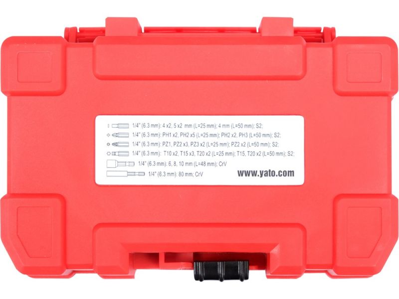 Набір ударних біт YATO YT-04616, 37 шт, SL/PH/PZ/T, 1/4" HEX, S2