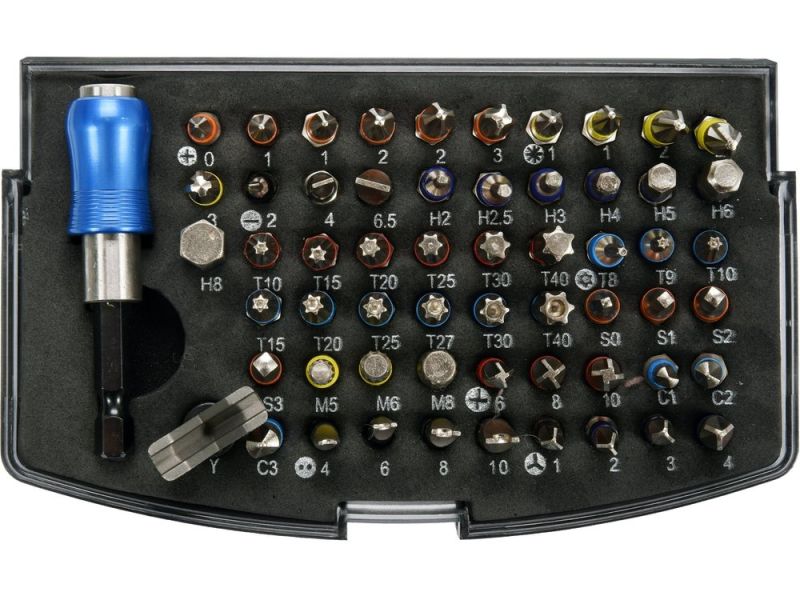 Набір біт YATO YT-04624, 12 профілів, 1/4", S2/CrV, 59 шт