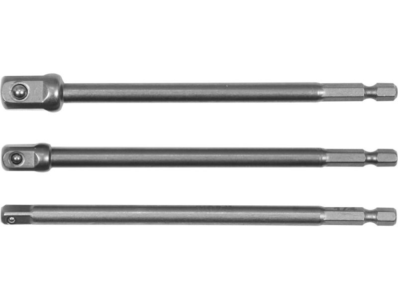 Набор адаптеров для головок 1/4"-3/8"-1/2" HEX 1/4" YATO YT-04628, 3 шт