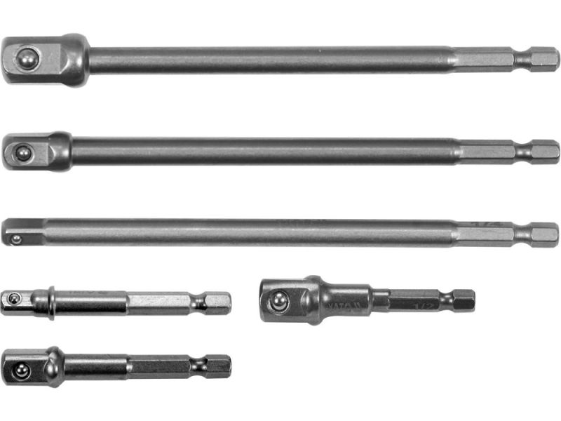 Набір адаптерів для головок 1/4"-3/8"-1/2" HEX 1/4" YATO YT-04629, 6 шт