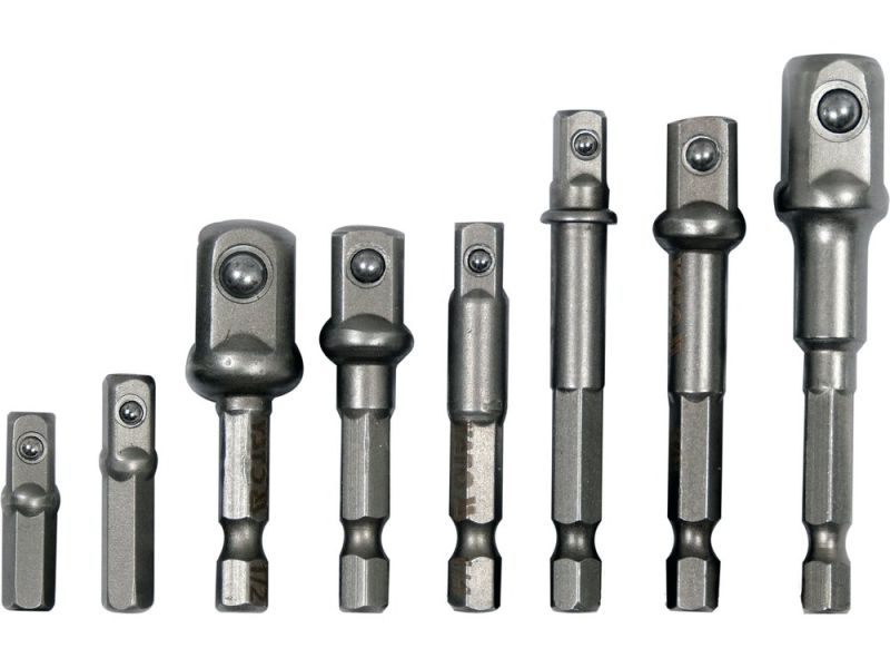 Набір адаптерів HEX для головок YATO YT-04639, 8 шт, 1/4"-1/2"