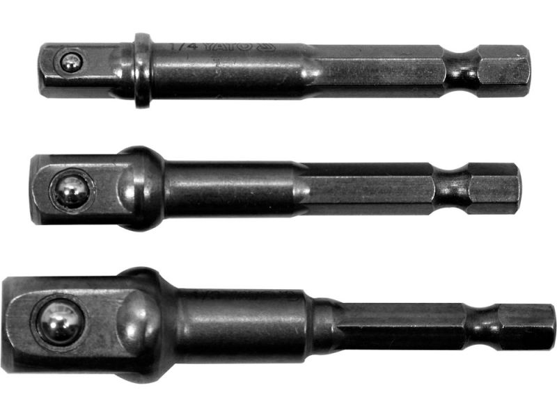Набір адаптерів HEX для головок YATO YT-04685, 3 шт, 1/4", 3/8", 1/2"