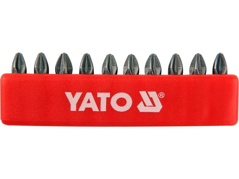 Біти Pozidriv PZ2 25 мм YATO YT-0471, хвостовик 1/4", 10 шт