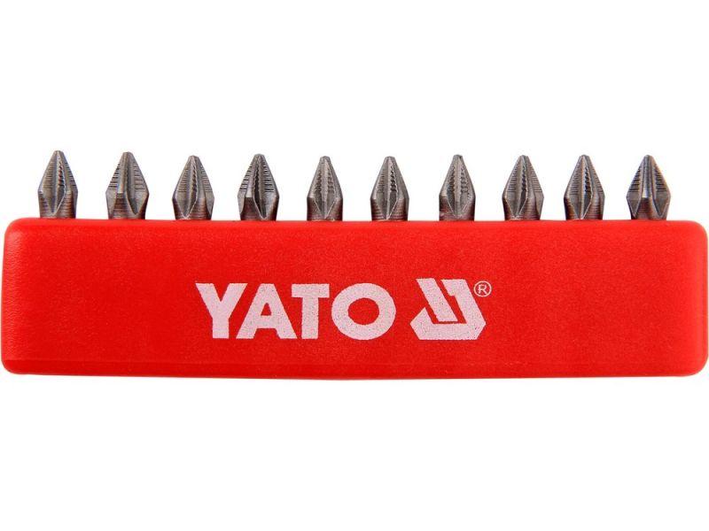 Биты Phillips PH1 25 мм YATO YT-0474, хвостовик 1/4", 10 шт