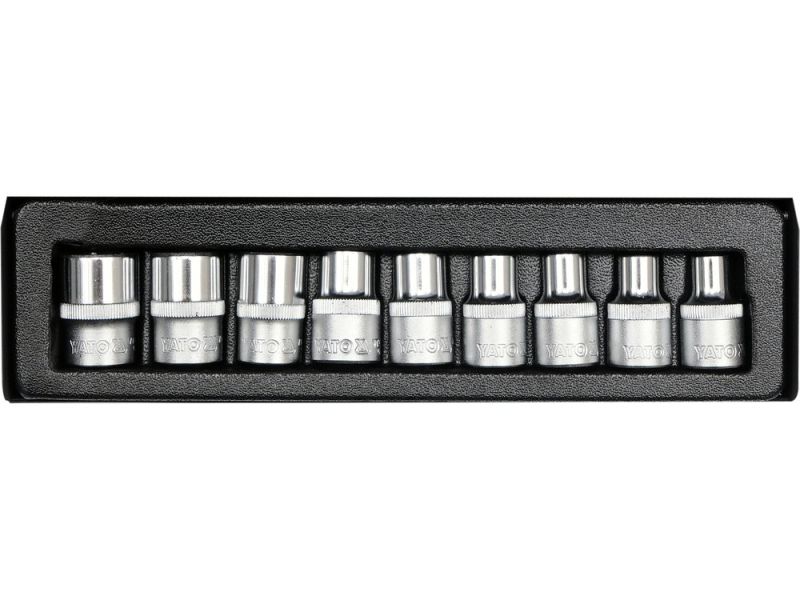 Набір головок торцевих Torx E-профіль E10-E24 1/2" YATO YT-0521, 9 шт