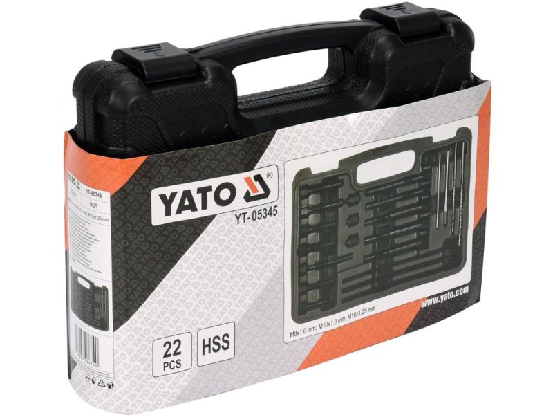Набор для высверливания свечей накаливания YATO YT-05345, HSS, 22 предмета