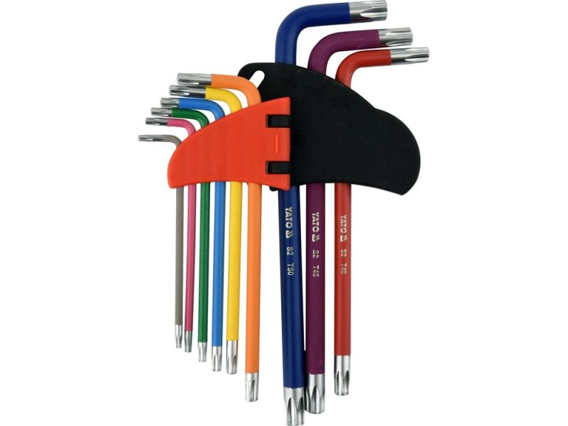 Набор ключей TORX SECUR длинных YATO YT-05633, T10-T50, 9 шт