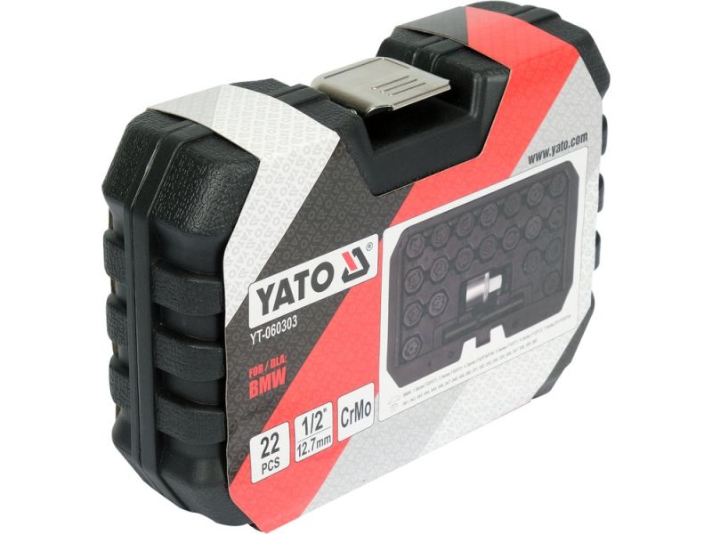 Набір головок для секретних болтів BMW 1/2" YATO YT-060303, 22 предмети, CrMo