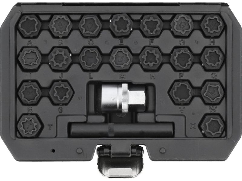 Набір головок для секретних болтів Audi 1/2" YATO YT-060304, 22 предмети, CrMo