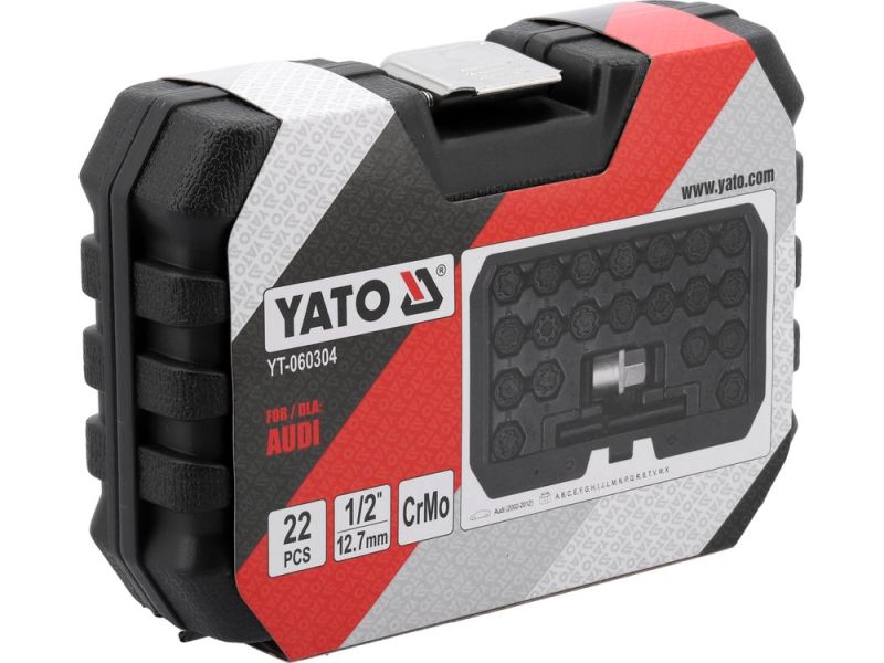 Набір головок для секретних болтів Audi 1/2" YATO YT-060304, 22 предмети, CrMo